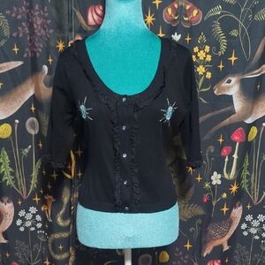 Sputnik Lace Trim Cardigan